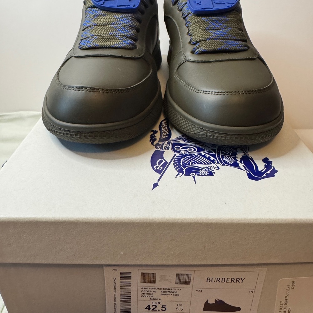 Burberry Terrace Leather Low Top Men’s Sneakers Size 9.5 - Picture 14 of 16